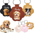 Personalized Dog Hair Keychain with Photo Name, Custom Pet Fur Keepsake, Pet Memorial Gifts for Dogs,Pets Paw Shaped Leather Keychain, Cat Memorial Gifts for Loss of Cat, Christmas Gift for Dog Lover