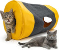 Homrich Multifunctional Collapsible Cat Play Bag, Indoor Cat Tunnel Activity Center Mat, Durable Rug for Hide and Seek, Scratching Sleeping Running Interactive Toys for Bored Kitten Adult Cats