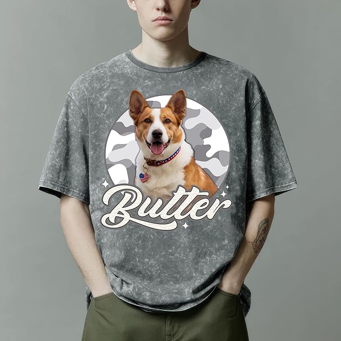H-DEWALL Custom Shirts Custom Bootleg Rap Shirt for Him Custom Face Shirt with Photo Pet Custom Tees Gift for Dog Cat Lover
