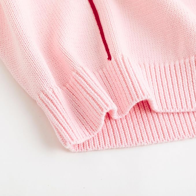 Simplee kids Baby Girl Knit Sweater with Bear in The Pocket Toddler Pullover Sweater Cute Fall Winter Clothes