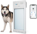 Power Pet Automatic ROLL UP Door by High Tech Pet Brand, Motorized Panel Rolls Up, Pet Collar Operated, Manual & WiFi App Control, Security Lockout Panel, 24/7 Exit & Entry Timers (Large, Door Mount)