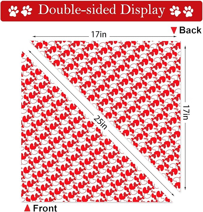 Valentines Dog Bandanas, 2 Pack Mother's Day Triangle Dog Bandanas, Reversible Love and Heart Pet Scarf, Premium Durable Fabric, Boys and Girls, Holiday Bandana for Large and Extra Large Dogs
