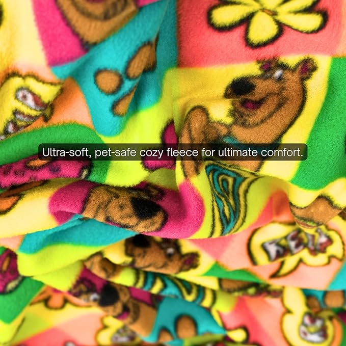 Scooby-Doo Pet Throw & Pet Toy Pillow Set - 40in x 50in Super Soft Cozy Throw Blanket for Dogs & Cats - Couch/Bed/Car, (Officially Licensed Product) by Franco Pet