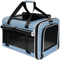 Top Loading Medium Cat Carrier with Privacy Curtain, Soft-Sided Small Pet Travel Crate Vet Approved, Little Puppy Dog Kennel Bag Suitcase Luggage Sleeve, 18x11x11 Inch Blue