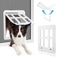 PETLESO Dog Door for Sliding Door, Lockable Dog Screen Door with Magnetic Closure Easy Install Pet Door for Dogs Cats, Inner Flap 11.2"x14.4" White