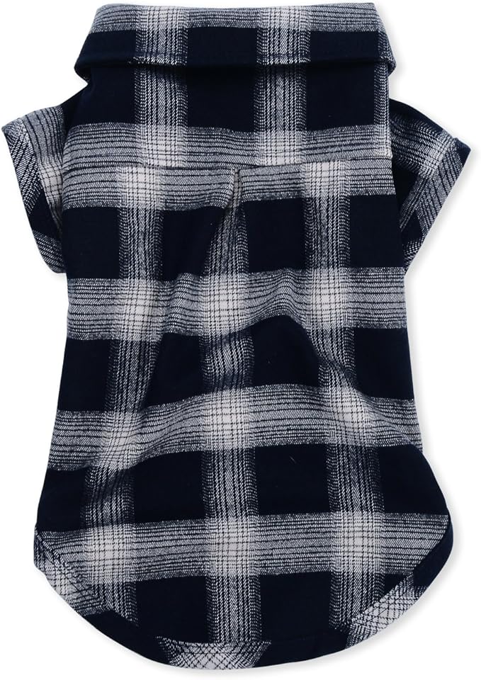 Koneseve Dog Shirt, Pet Plaid Clothes T-Shirt Sweater Matching Breathable for Small Medium Large Dog Cat Puppy Adorable Casual Cozy Halloween Thanksgiving Christmas Costumes (Blue; 4XL)