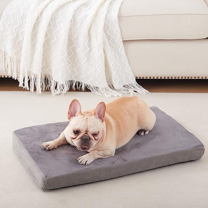 Orthopedic Memory Foam Dog Bed, Cooling Dog Beds for Medium Dogs -Waterproof Pet Bed for Crate with Removable Washable Cover, M(29inch,45Lbs)