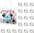 Teling 20 Packs Dog Paw Clear PVC Gift Bags with Handle Reusable Plastic Wrap Tote Bags Transparent for Puppy Pet Treat Party Favor Birthday Wedding Party, 8 x 8 x 3.15 Inch(Black)