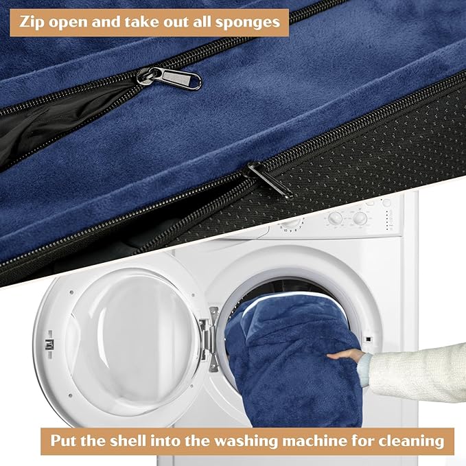 Comfort Expression Orthopedic Dog Bed for Medium Dogs 28x19 Inch, Waterproof Supportive Egg Crate Foam Medium Pet Bed with Removable Bolster, Dog Couch with Washable Cover & Non-Slip Bottom, Navy Blue