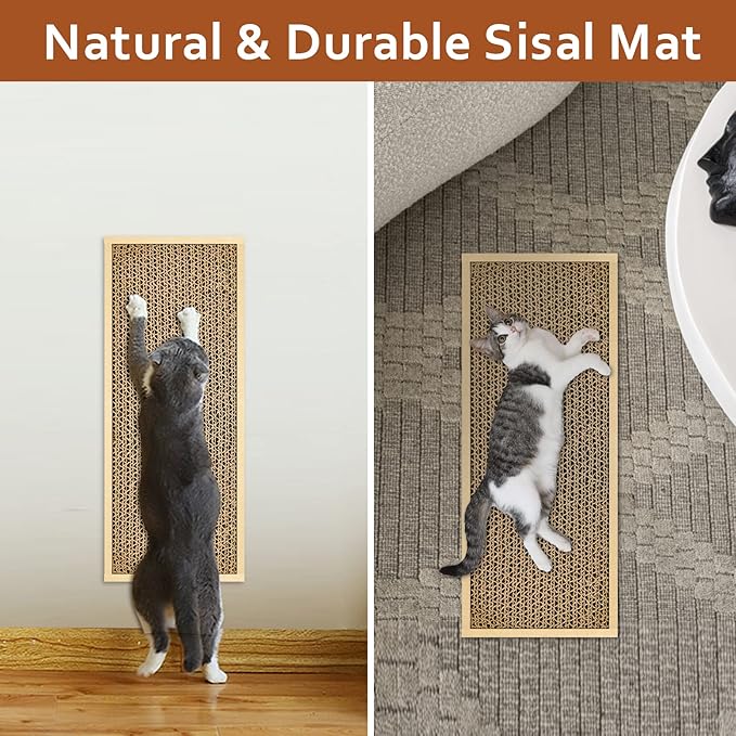 HappyFreeSX Splicing Cat Scratch Pad: Cat Scratchers for Indoor Cats and Kitten, 2 Pack Cat Scratching Pad, Cat Scratcher Cardboard, Scratching Pad, Premium Scratch from Cats, Double-Sided Design