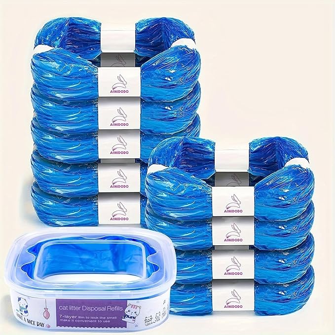 9 Pack Cat Litter Refills Compatible Bag Compatible with Your Genie Litter Refill（Included One Refill Cartridge）