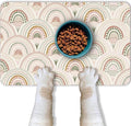 Dog Food Mat for Pet Cat Food Mat, Boho Absorbent Quick Dry Dog Bowl Mats for Food and Water, Non-Slip Cat Pet Feeding Mats for Floor Placemats 12"x20"