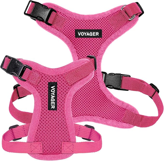 Voyager Step-in Pet Harness - All Weather Mesh, Adjustable Step in Harness for Cats and Dogs by Best Pet Supplies - Fuchsia, XS