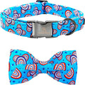 Lionheart glory American Flag Dog Collar, 4 of July Dog Bow Collar Heavy Duty Adjustable Patriotic Dog Collar with Bowtie for Small Dogs Pet Gift