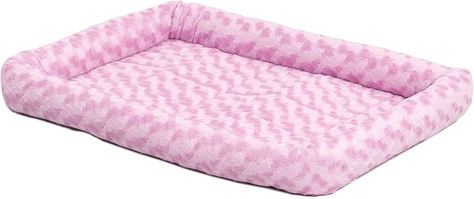 MidWest Homes for Pets QuietTime Fashion XXS Dog Bed – Pink Faux Fur Bolster, Ultra-Soft and Machine Washable, Fits 18-Inch Crates and Carriers, for Small Dogs and Cats