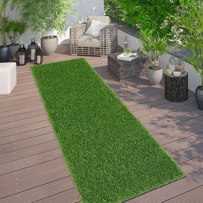 Bsmathom Artificial Grass Rug Indoor Outdoor Rug, Professional Dog Potty Training Rug, Fake Grass Rug Synthetic Grass Mat Door Mats with Drainage Holes for Balcony Patio Garden (39.3 x 31.5Inch)