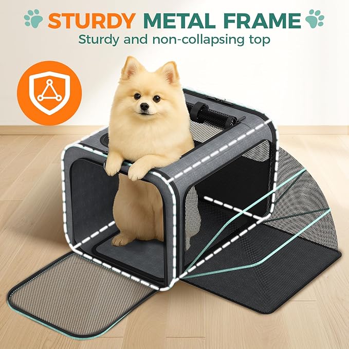Cat Carrier for Airline Approved: Soft-Sided Cat Carrier Expandable for Small Dogs up to 15LBS - Pet Travel Bag for TSA Approved - Breathable for Airplane Camping Outdoor