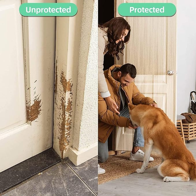 197"x12" Self-Adhesive Cat Scratch Protector Tape, Anti-Claw Couch Furniture Guard for Sofa Beds Doors Tables Walls, Clear Pet Scratch Deterrent