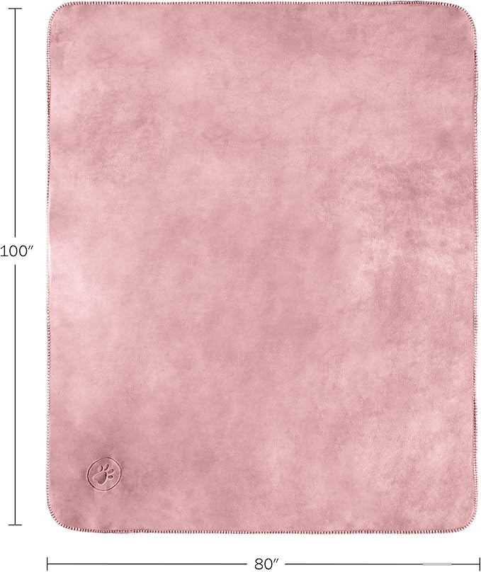 PETMAKER Dog Blanket - 80x100in Reversible Sherpa Blanket - Throw Blankets for Bed, Couch, Crate, or Car - Machine Washable Puppy Essentials (Pink)