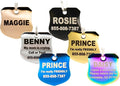 Engraved Dog Tags Personalized - Stainless Steel Engraved Dog Cat ID Tags Front & Back up to 8 Lines of Text Color Plating Gold, Rose Gold, Blue, Black, Nebula by PetANTastic