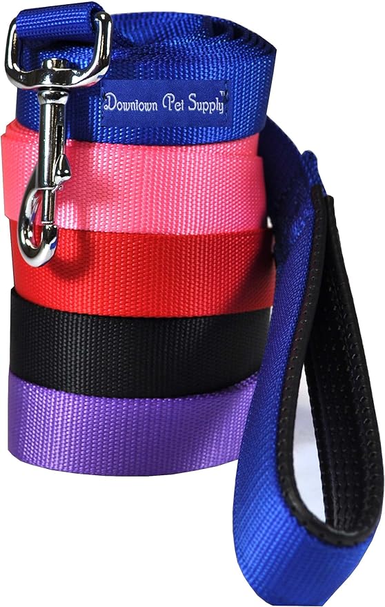 Strong Durable Dog Leash Lead - Red 6' Foot (L) x 1/2" Inch (W), by Downtown Pet Supply