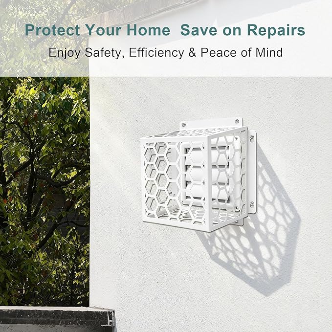 Dryer Vent Bird Guard - Fits Most 3" to 4" Bathroom Exhaust Fan Ventilation Cover, Steel Ventilation Bird Cage, White
