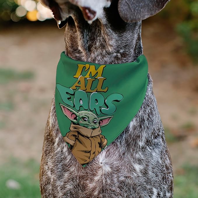 Star Wars Pet Bandana Star Wars Grogu Im All Ears Pose Green Slip On Collar Bandana Only
