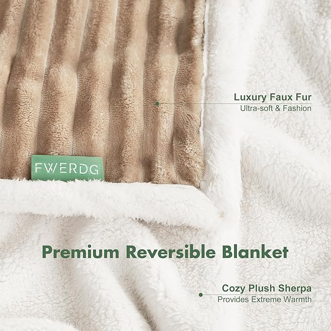 Waterproof Twin Blanket for Bed - Washable Large Dog Blankets for Bed Protector, Thick Cozy Fleece Calming Pet Blankets for Indoors & Outdoors, Linen, 60"x80"