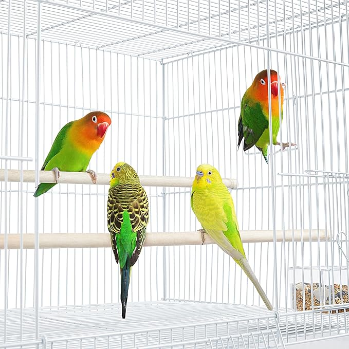 Yaheetech 30‘’ Flight Bird Cage Stackable Design for Small and Medium Birds with Slide Out Tray and Bottom Grate Budgies Cockatiels Lovebirds Canaries Parakeet Cage, White