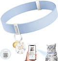 Cat Collar with Bell, Stretch Elastic Quick Release, Modifiable Pet Online Profile Page, Multiple Emergency Contact, Non Breakaway Lightweight Kitten Collar for Girl Cats, Pet Supplies, Gifts, Blue