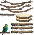 8pcs Natural Bird Perches for Cage, 5.9“ Small Wood Bird Perch for Parakeet/Cockatiel, Bird Cage Stick, Bird Branches for Cages, Birdcage Accessories for Parrot Conure