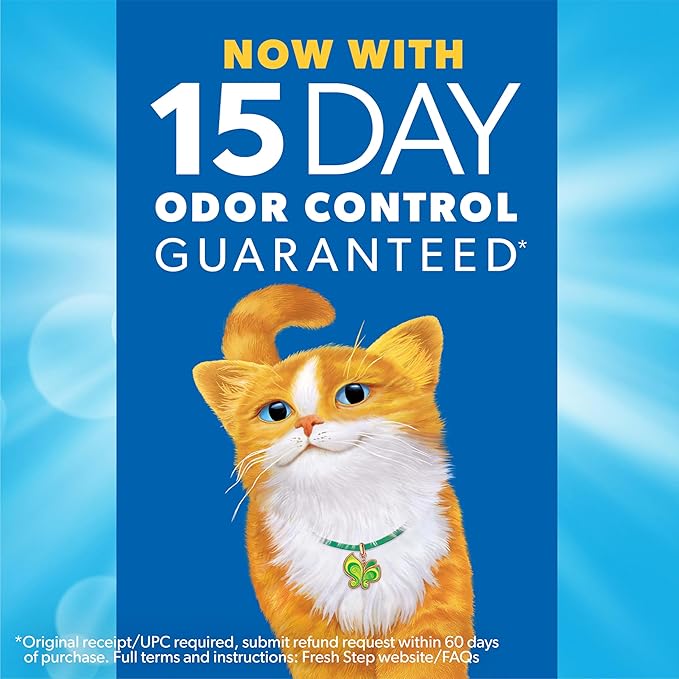 Fresh Step Clumping Litter with Febreze Freshness Gain Original Scent, Low-Dust Formula with Ammonia Block Technology, 14 lb. Box (Pack of 2)