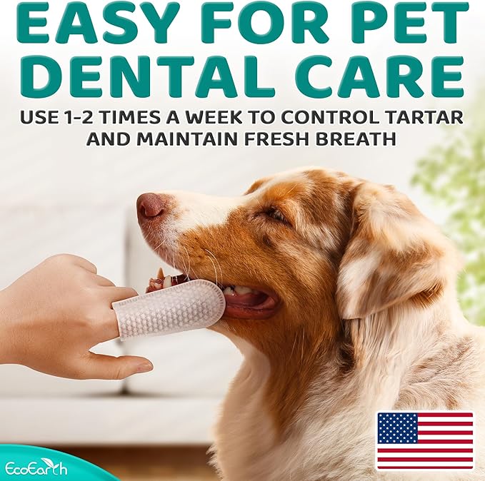 Premium Teeth Cleaning Wipes for Dogs & Cats - 100 Pcs - Pet Dental Care Finger Pads for Fresh Breath & Oral Hygiene - Embossed Pattern & Nano Plastic-Dotting to Remove Plaque & Tartar