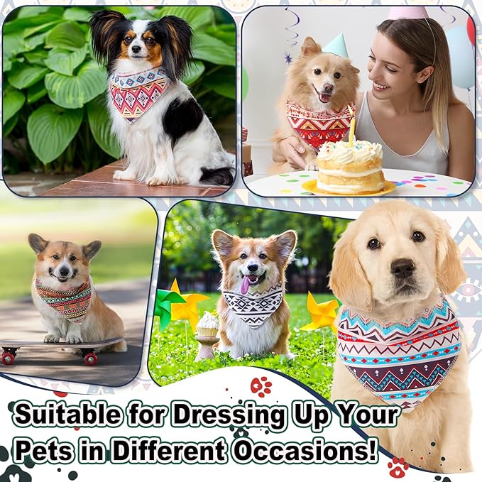 Amylove 120 Pcs St. Patrick's Day Dog Bandanas Bulk Holiday Triangle Dog Pack Puppy Kerchief Bandana Adjustable Spring Pet Scarf for Pet Cat Costume Accessories Decor(Geometry)