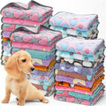 60 Pcs Puppy Blanket Bulk Soft Fluffy Flannel Pets Fleece Blankets for Small Dogs Throw Warm Bed Washable Sleep Mat Bed for Shelter Stray Dog Puppy Cat, 16x24 Inches