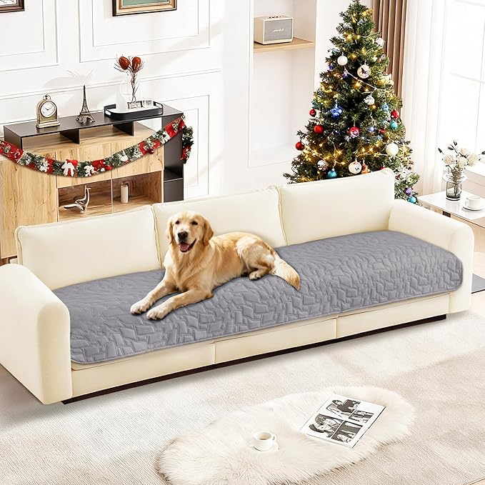 Waterproof Couch Covers for Pets, Waterproof Dog Bed Cover, Anti-Slip Soft Dog Blankets, Couch Cover for Dogs Washable, Pet Blanket for Puppy Large Dogs Cat (30x70 Inch, Light Grey)