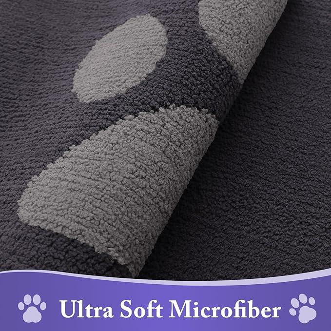 Buganda Dog Door Mat for Muddy Paws, Absorbent Dirt Trapper Non Slip Indoor Doormats, Washable Low-Profile Mat for Mud Dogs, Entryway Carpet for Inside Floor (70x47 Inches, Dark Grey)