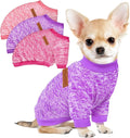 3 Pack Dog Sweaters for Small Dogs Girl Boy Winter Fleece Clothes Warm Soft Dog Sweatshirt Outfit for Dogs Cats Pet Apparel