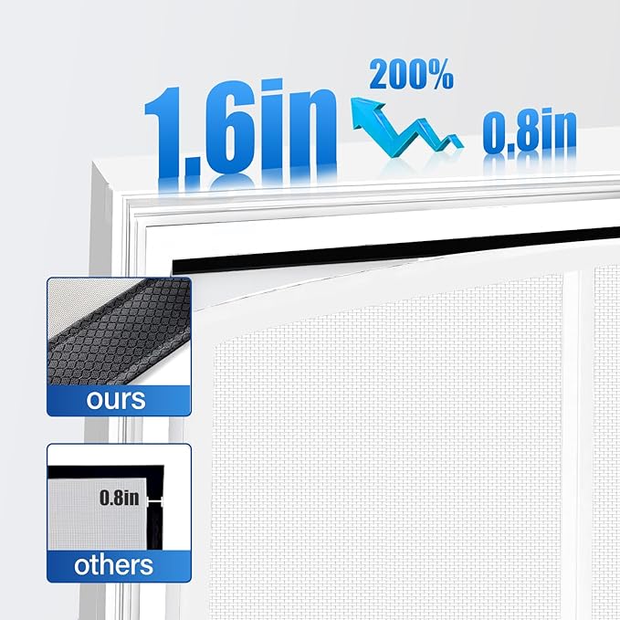 Magnetic Screen Door Upgraded PET Mesh Stronger Than Fiberglass and Polyester,Hands Free,Keeps Bugs Out,Pet & Kid Friendly,Suitable for Sliding Door,Large Patio Door and French Door-72''x80''