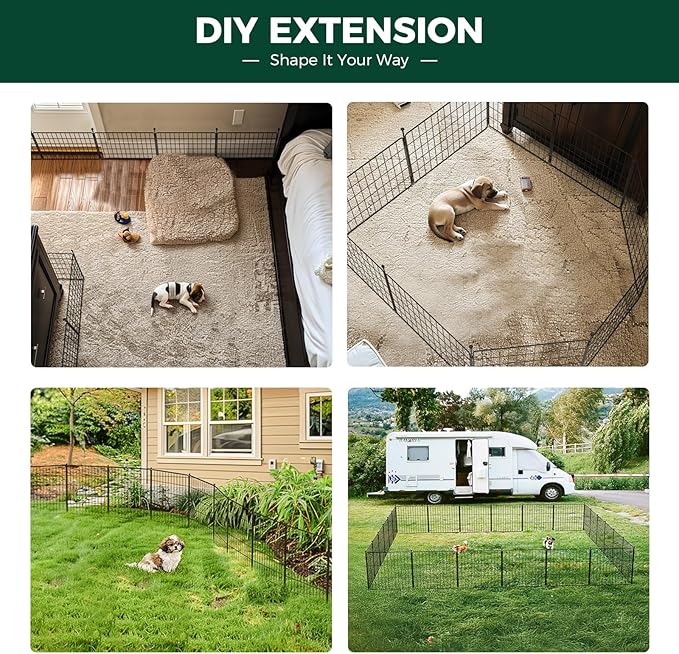 FXW MiniPaws Unleashed Dog Playpen, Expandable & Portable Design for Yard, RV Camping and Indoor Use, for Puppies and Small Dogs, 24-inch 16 Panels