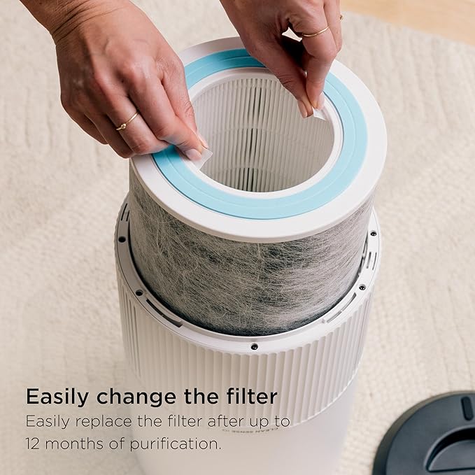 Shark HP132 Clean Sense Air Purifier with Odor Neutralizer Technology, HEPA Filter, 500 sq. ft., Small Room, Bedroom, Office, Captures 99.98% of Particles, Dust, Smoke & Allergens, Portable, White