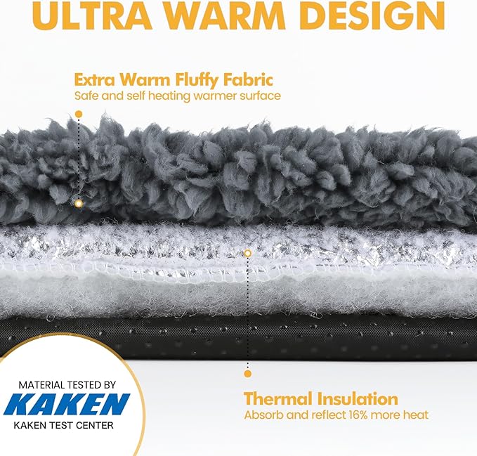 Self Warming Cat Bed Self Heating Cat Dog Mat 29.1 x 18.9 inch Extra Warm Thermal Pet Pad for Indoor Outdoor Pets with Removable Cover Non-Slip Bottom Washable Non Electric