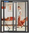Magnetic Screen Door Left Right Side Opening Upgraded PET Mesh Greater Than Fiberglass and Polyester,Keep Bugs Out,Pet & Kid Friendly,Suitable for Sliding Doors,Patio French Doors-37" X 81"