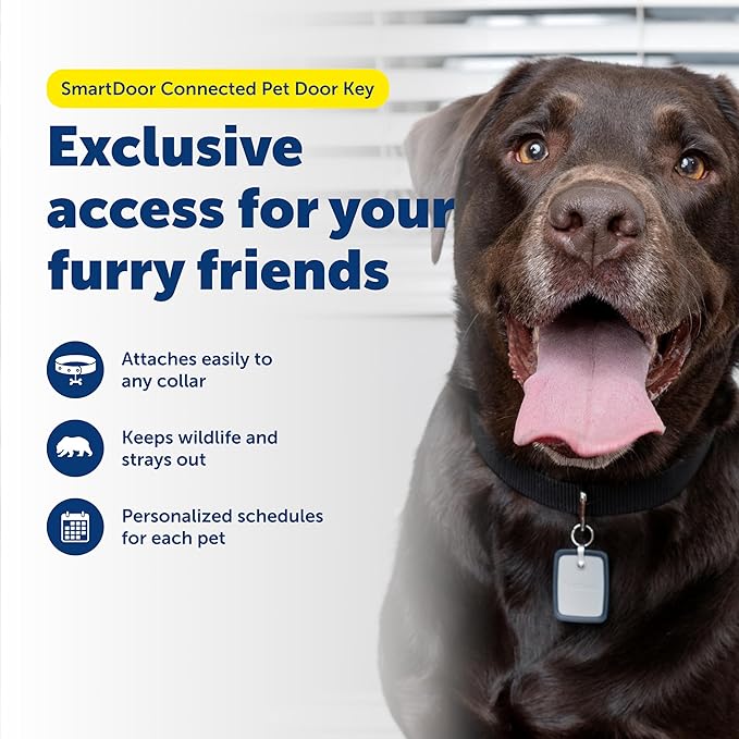PetSafe SmartDoor Connected Pet Door Key - Provides Smart, Personalized Access for Your Dogs & Cats While Keeping Out Strays & Wildlife - Compatible with SmartDoor Connected Pet Door - Large