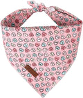 Valentine Dog Bandana, Pink Heart Triangle Bid Scarf for Small Medium Dog, Cotton Pet Kerchief for Girl Boy Dogs or Cats, Red Dog Bandana, Cute Adorable Puppy Bandana
