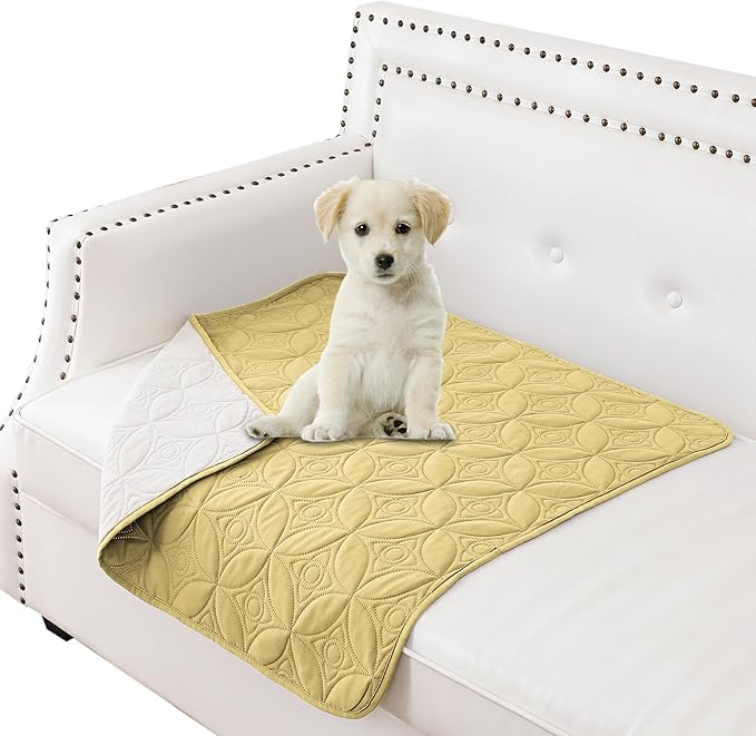 Waterproof Dog Blanket, 30x30 inches Small Pet Couch Covers for Sofa, Chair Bed Furniture Protector from Dogs Washable and Reversible-Sand+Cream