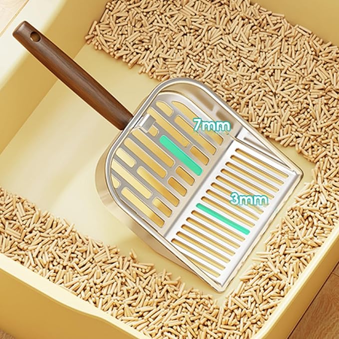 Wooden Cat Litter Scoop, Kitten Poop Shovel, 5.63x11.02 Inches Shovel with Deep Design, Durable Pet Tool, Hygiene Accessory with Ergonomic Handle, Litter Scoop for Apartment Home