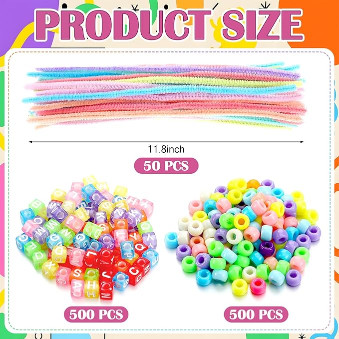 1050 Pcs Adopt a Puppy Pet Party Favors Puppy Adoption Party Supplies Make Your Own Dog Collar Necklace Kit with Beads for Pet Birthday DIY Craft(Without Dog) (Pastel Color)
