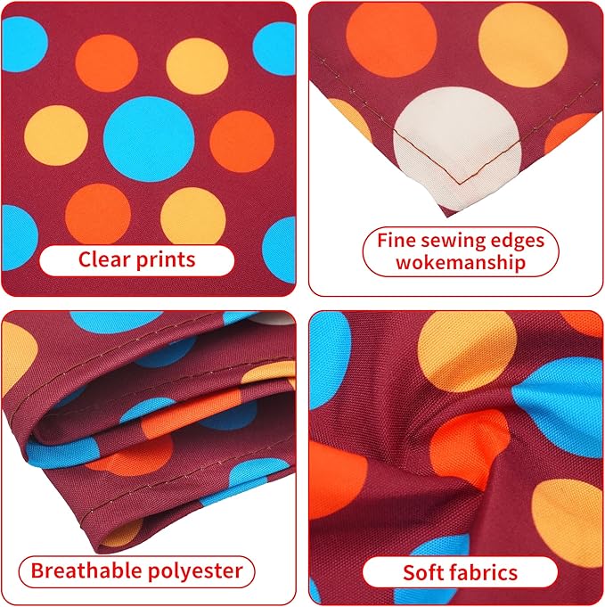 30 Pcs Polka Dot Dog Bandanas for Small Dogs Stitch Dog Bandana Bulk Reversible Print One Side Polyester Puppy Scarves Party Grooming S