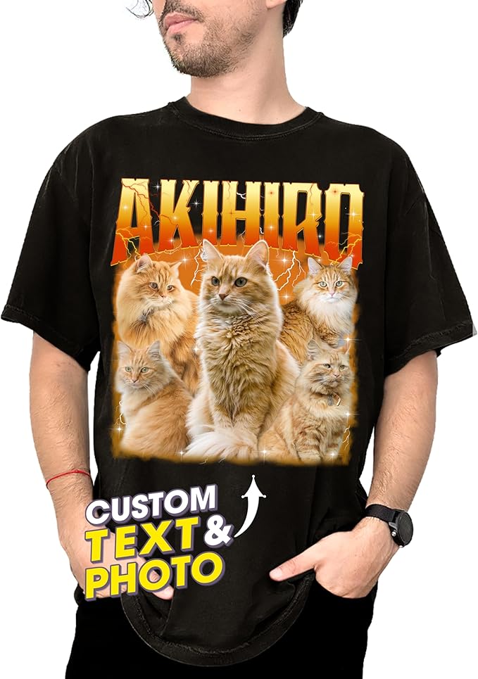 Mit & Mia Custom Your Own Bootleg Rap Shirts for Boyfriend Girlfriend Face Shirt with Photo Gift for Him Her Pet Lovers